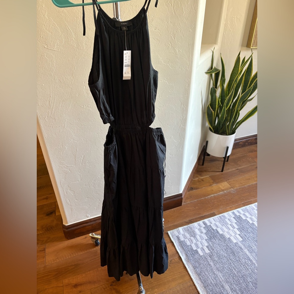 J. Crew Black Cutout Maxi Dress